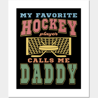 Favorite Hockey Player Daddy Vintage Funny Text Posters and Art